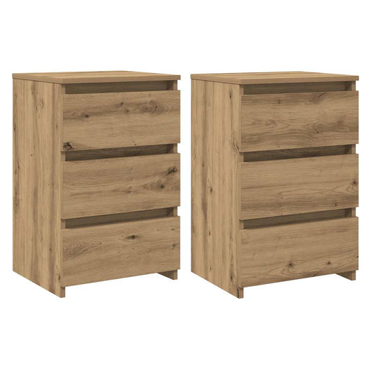 Nachttische 2 Stk. Artisan-Eiche 40x35x62,5 cm Holzwerkstoff