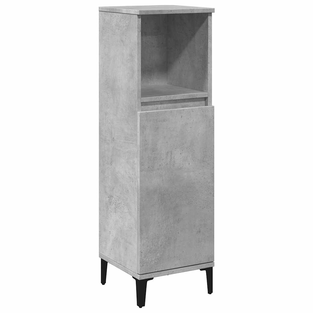 Badeværelsesskab Beton Grå 30x30x100 cm Træ Materiale
