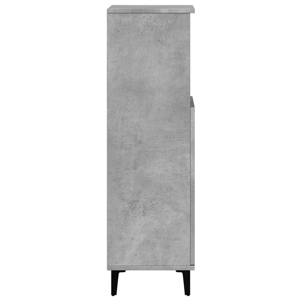 Badeværelsesskab Beton Grå 30x30x100 cm Træ Materiale