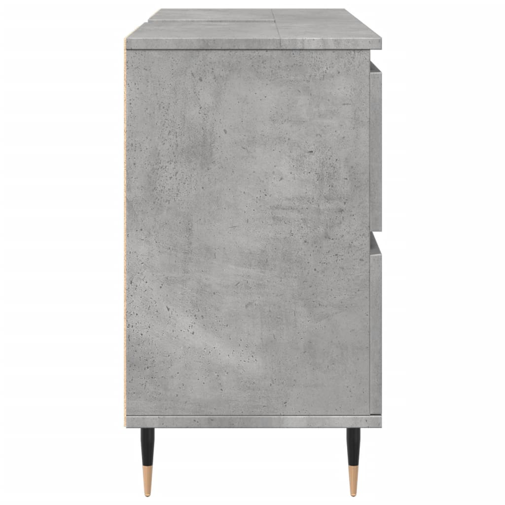 Badeværelsesskab Beton Grå 80x33x60 cm Træ Materiale