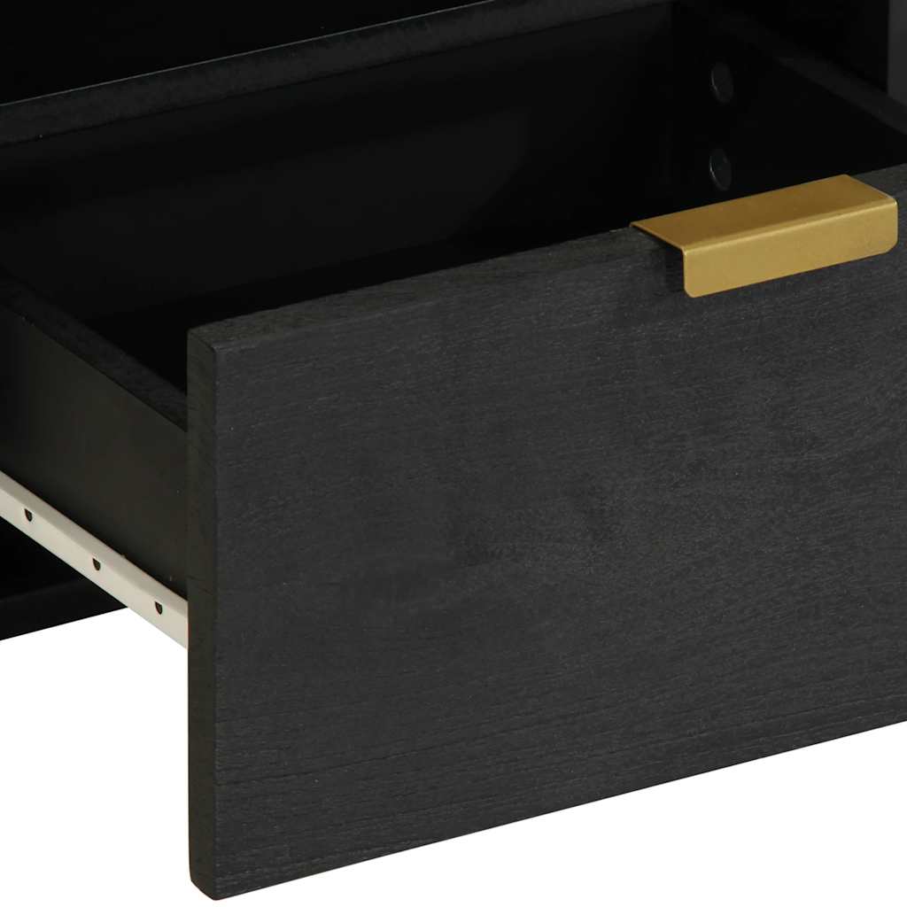 Sengebord Sort 40x33x46 cm Træ Materiale