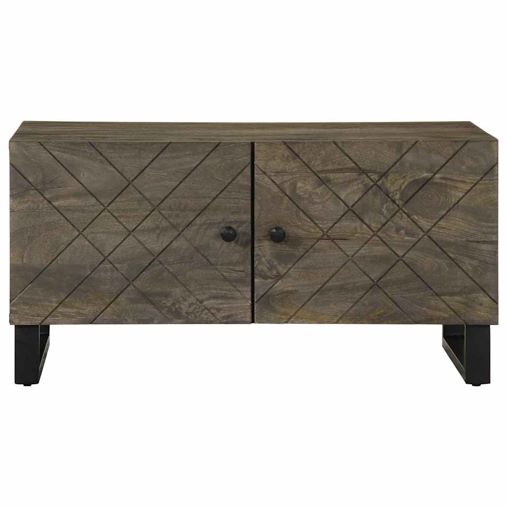 Sofabord Sort 80x50x40 cm Massivt mangotræ