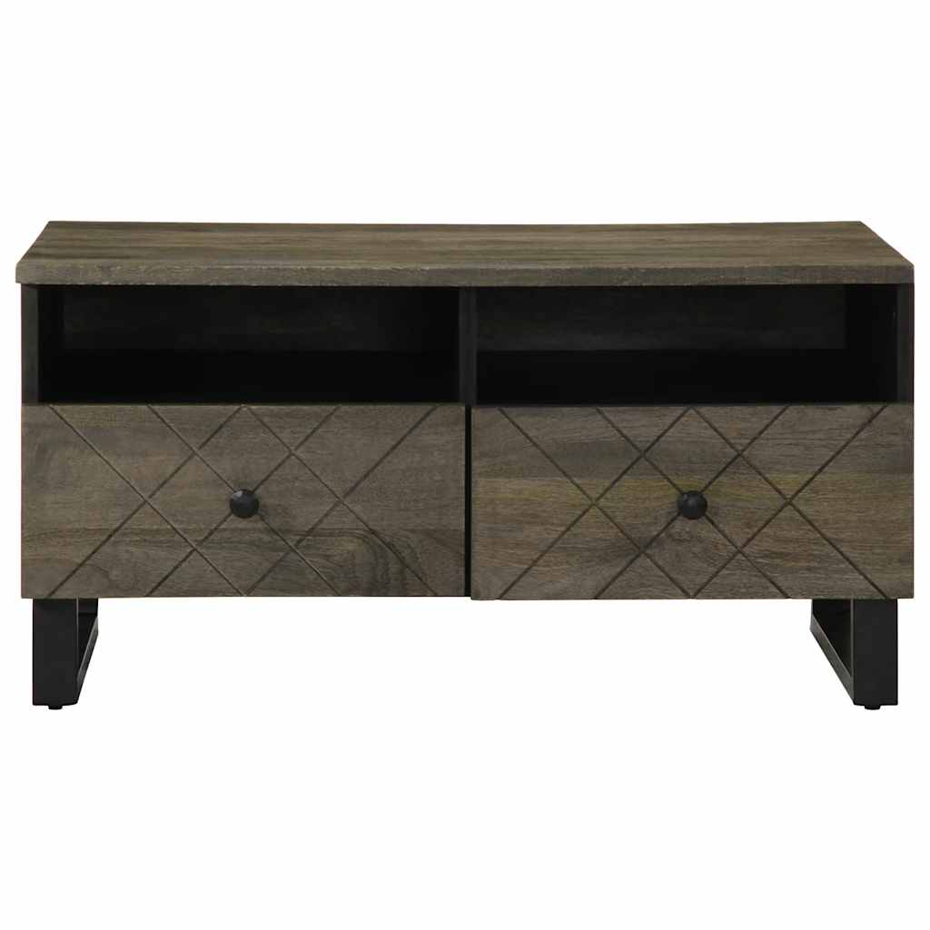 Sofabord Sort 80x54x40 cm Massivt mangotræ