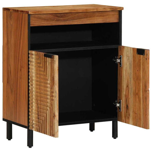 Sideboard mit Regal Natur 60 x 33,5 x 75 cm Massivholz Akazie