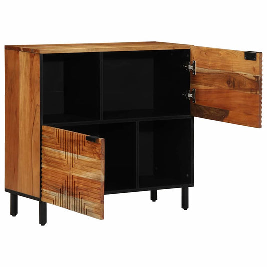 Sideboard mit Regal Natur 80 x 33,5 x 75 cm Massivholz Akazie