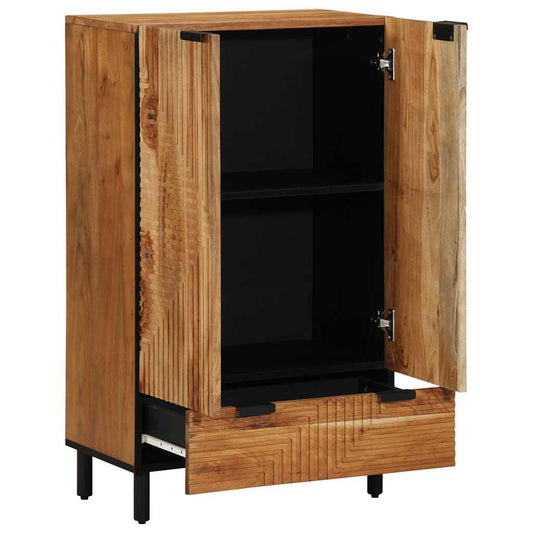 Highboard mit Regal Natur 60 x 33,5 x 100 cm Massivholz Akazie