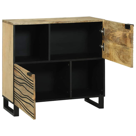 Sideboard Braun 80 x 33 x 75 cm massives Mangoholz