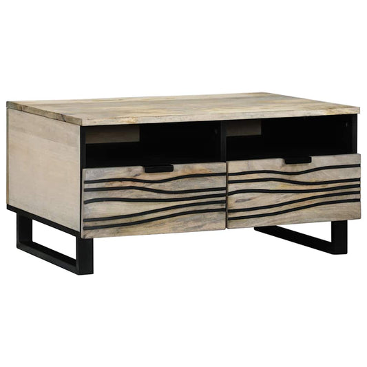 Couchtisch mit Schubladen Beige und Schwarz 80 x 54 x 40 cm