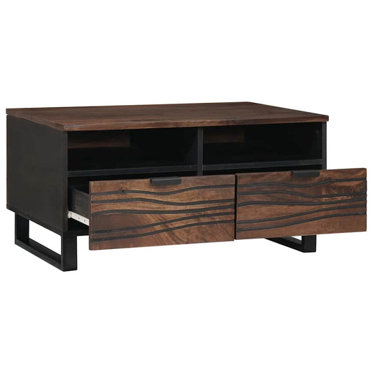 Couchtisch mit Schubladen Braun und Schwarz 80 x 54 x 40 cm