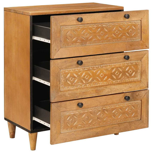 Sideboard Hellbraun 60 x 33 x 75 cm massives Mangoholz