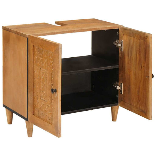Badezimmer Schrank Wandmontiert Hellbraun 62 x 33 x 58 cm