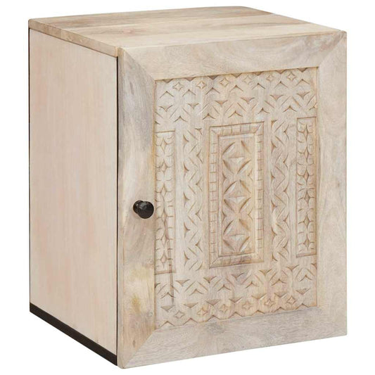 Badezimmer Schrank Weiß 38 x 33,5 x 160 cm Massives Mango Holz
