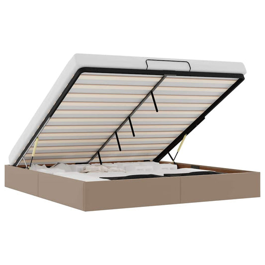 Ottoman-Bett ohne Matratze Cappucino 160x200cm Kunstleder