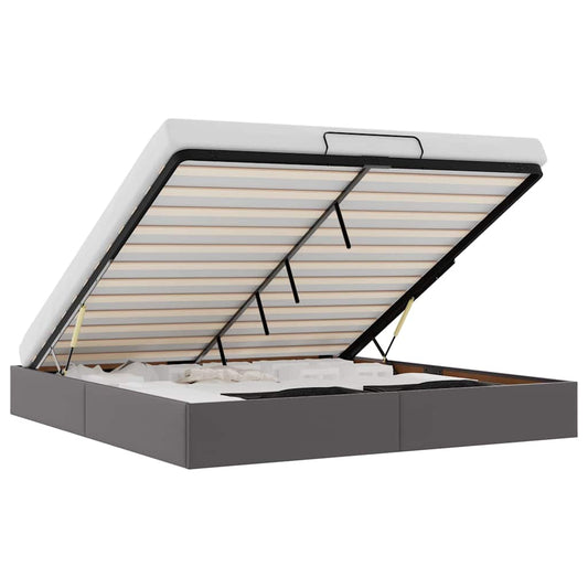 Ottoman-Bett ohne Matratze Grau 200x200 cm Kunstleder
