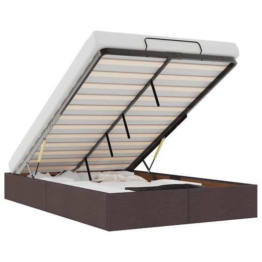Ottoman-Bett ohne Matratze Dunkelbraun 120x190 cm Stoff
