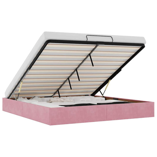 Ottoman-Bett ohne Matratze Rosa 200x200 cm Samt