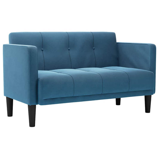 Zweisitzer-Sofa Blau 111 cm Samt