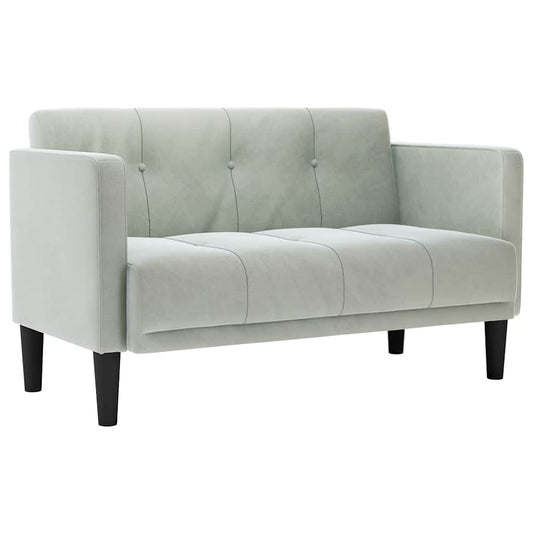 Zweisitzer-Sofa Hellgrau 111 cm Samt