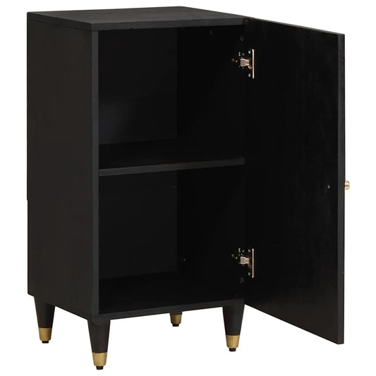 Sideboard mit Regal Schwarz 40 x 33 x 75 cm Massivholz Mango