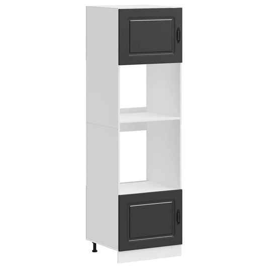 Herdumbauschränke 2 Stk. Kalmar Schwarz Holzwerkstoff