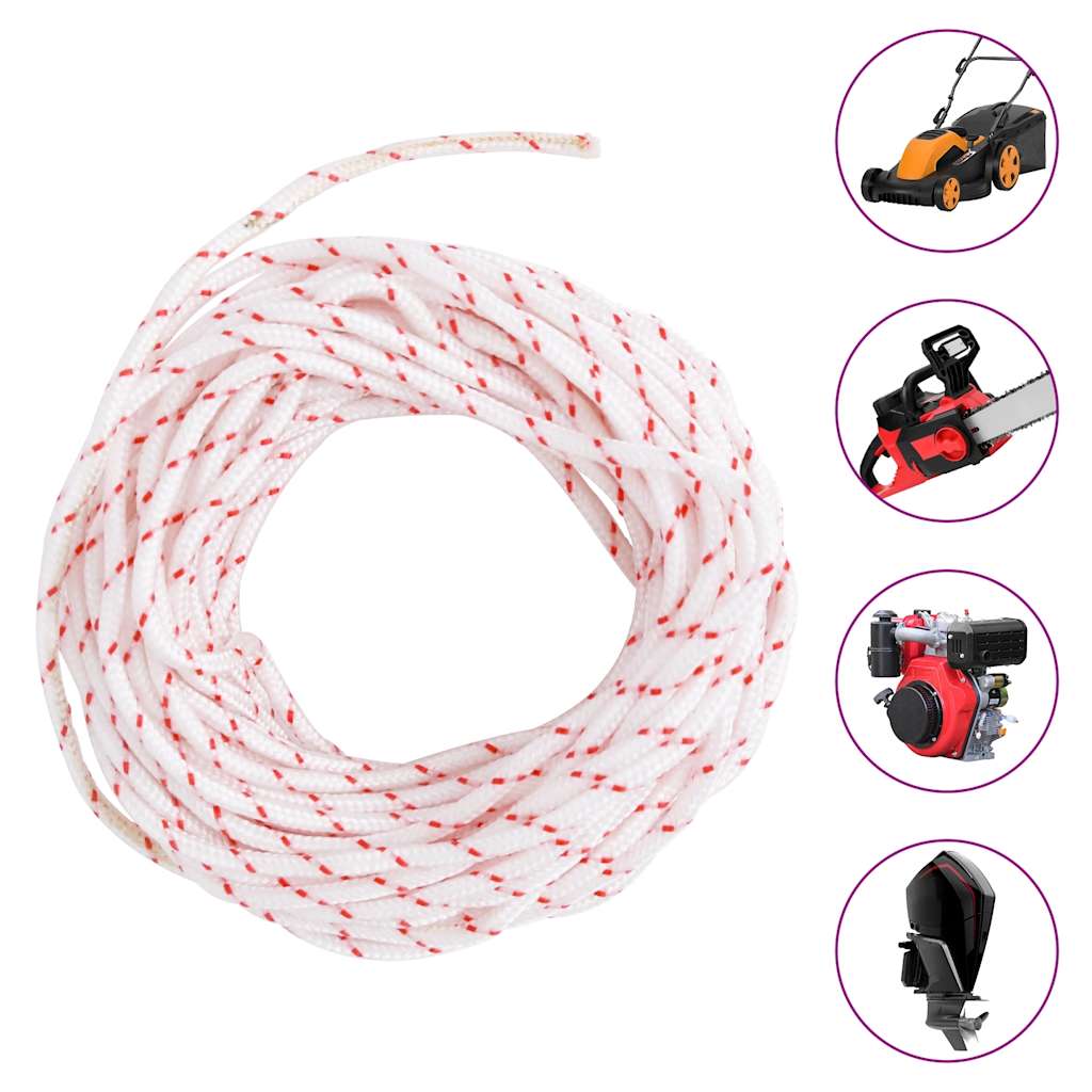 Startsnor hvid og rød Ø3 mm 10 m nylon