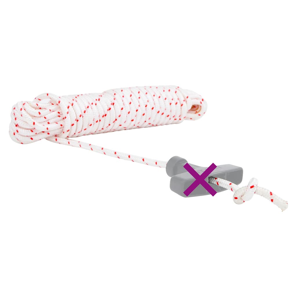 Startsnor hvid og rød Ø6 mm 10 m nylon