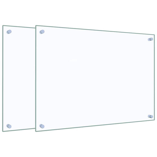 Küchenrückwände 2 Stk. Transparent 70x50 cm Hartglas
