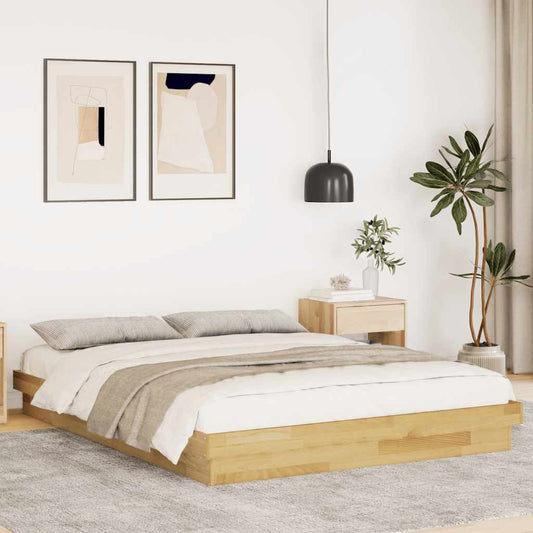 Massivholzbett ohne Matratze 140x190 cm Eichenholz