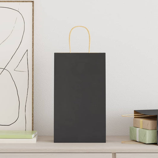 Papiertragetaschen 250 Stk. mit Henkeln Schwarz 21x11x36 cm