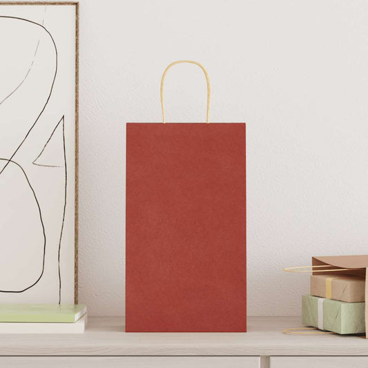 Papiertragetaschen 250 Stk. mit Henkeln Rot 21x11x36 cm