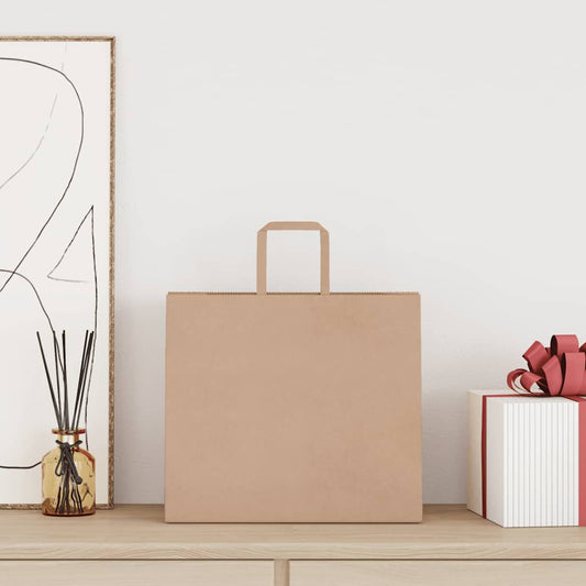 Papiertragetaschen 50 Stk. mit Henkeln Braun 32x22x28 cm