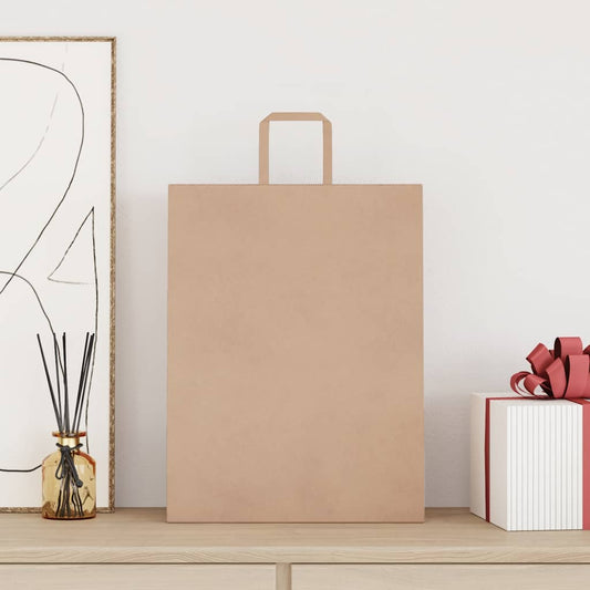 Papiertragetaschen 250 Stk. mit Henkeln Braun 32x12x42 cm