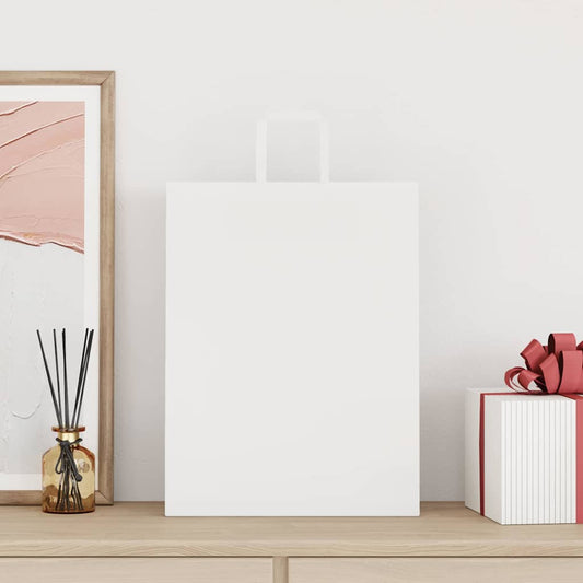 Papiertragetaschen 250 Stk. mit Henkeln Weiß 32x12x42 cm