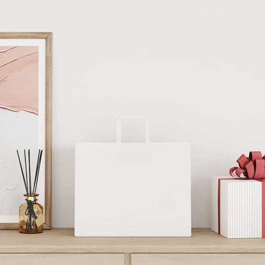 Papiertragetaschen 250 Stk. mit Henkeln Weiß 32x22x24 cm