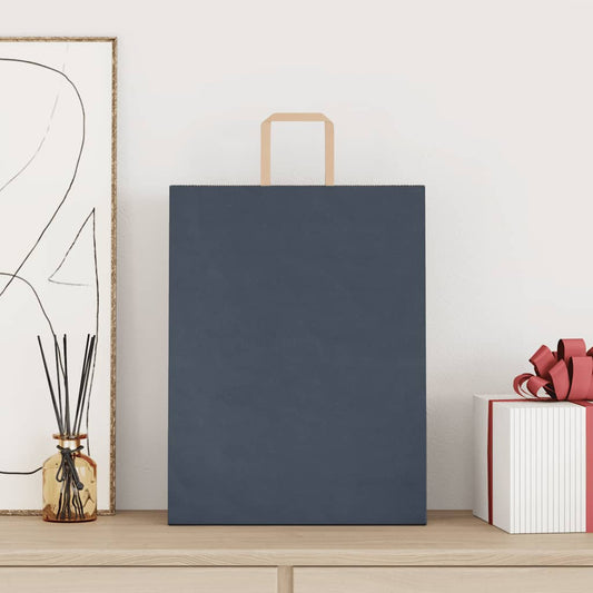 Papiertragetaschen 250 Stk. mit Henkeln Blau 32x12x42 cm