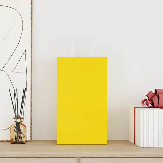 Papiertragetaschen 250 Stk. mit Henkeln Gelb 21x11x36 cm