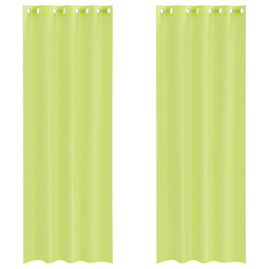 Voile Vorhänge mit Ösen 2 Stk. Apfelgrün 140x260 cm