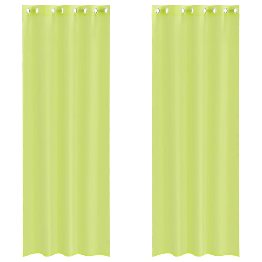 Voile Vorhänge mit Ösen 2 Stk. Apfelgrün 140x300 cm
