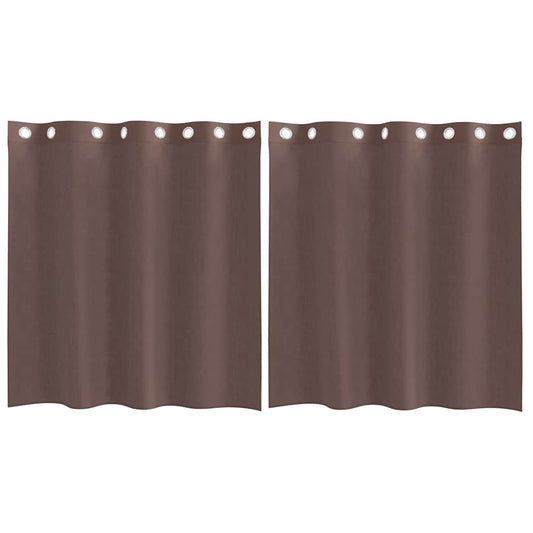 Voile Vorhänge mit Ösen 2 Stk. Braun 140x140 cm