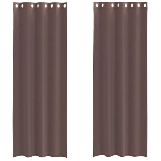Voile Vorhänge mit Ösen 2 Stk. Braun 140x260 cm