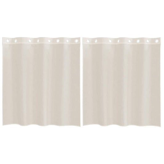 Voile Vorhänge mit Ösen 2 Stk. Creme 140x140 cm