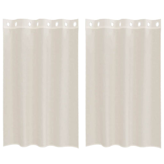 Voile Vorhänge mit Ösen 2 Stk. Creme 140x175 cm
