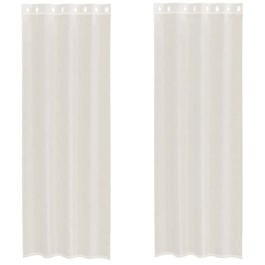 Voile Vorhänge mit Ösen 2 Stk. Creme 140x300 cm