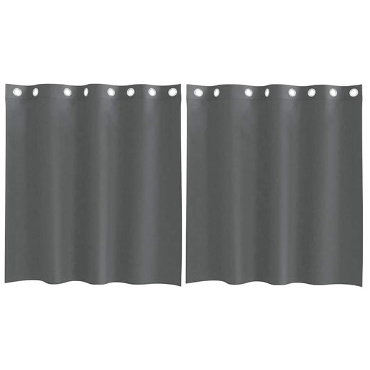 Voile Vorhänge mit Ösen 2 Stk. Dunkelgrau 140x140 cm
