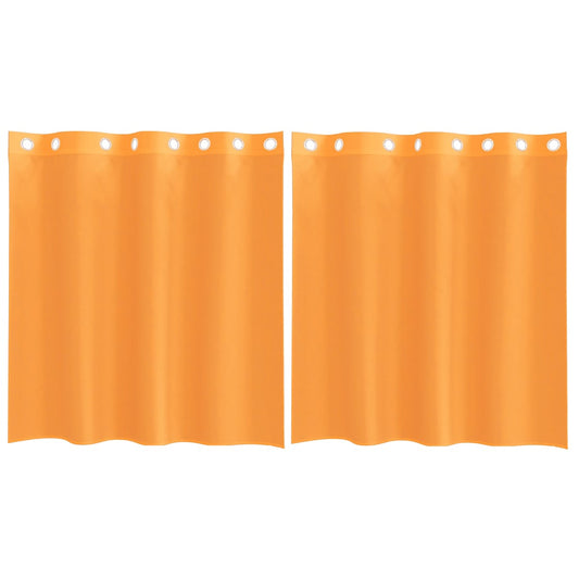Voile Vorhänge mit Ösen 2 Stk. Orange 140x140 cm
