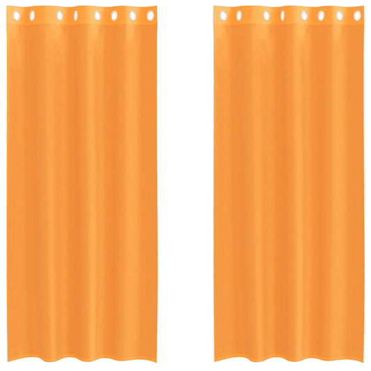 Voile Vorhänge mit Ösen 2 Stk. Orange 140x245 cm