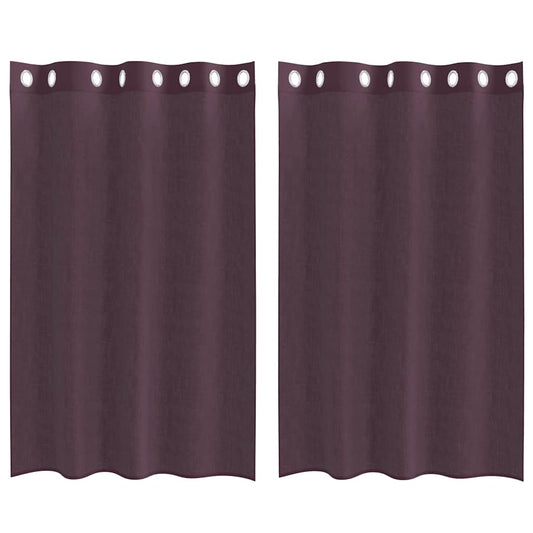 Voile Vorhänge mit Ösen 2 Stk. Lila 140x175 cm