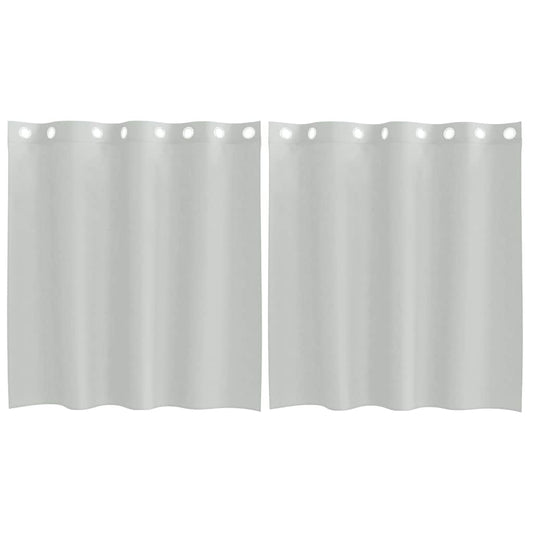 Voile Vorhänge mit Ösen 2 Stk. Hellgrau 140x140 cm
