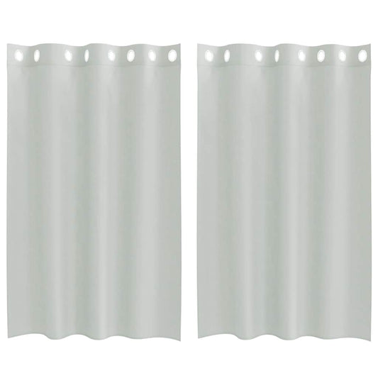 Voile Vorhänge mit Ösen 2 Stk. Hellgrau 140x175 cm