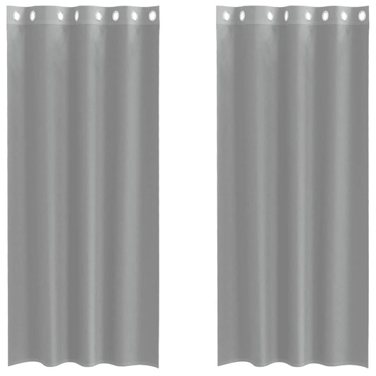 Voile Vorhänge mit Ösen 2 Stk. Hellgrau 140x225 cm